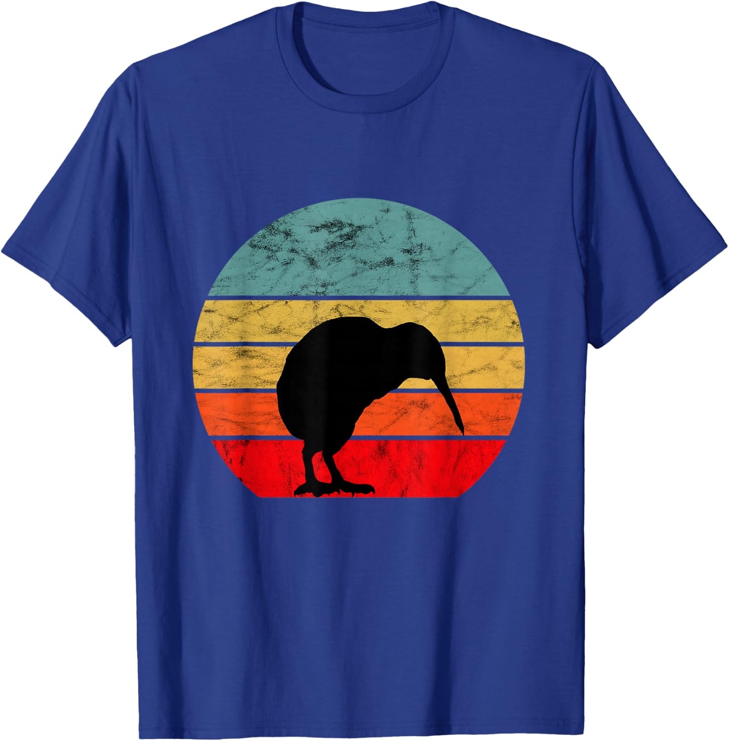 Kiwi Bird Retro Vintage Sunset New Zealand Animals Kiwi Bird T-Shirt - T-Shirt | Royal