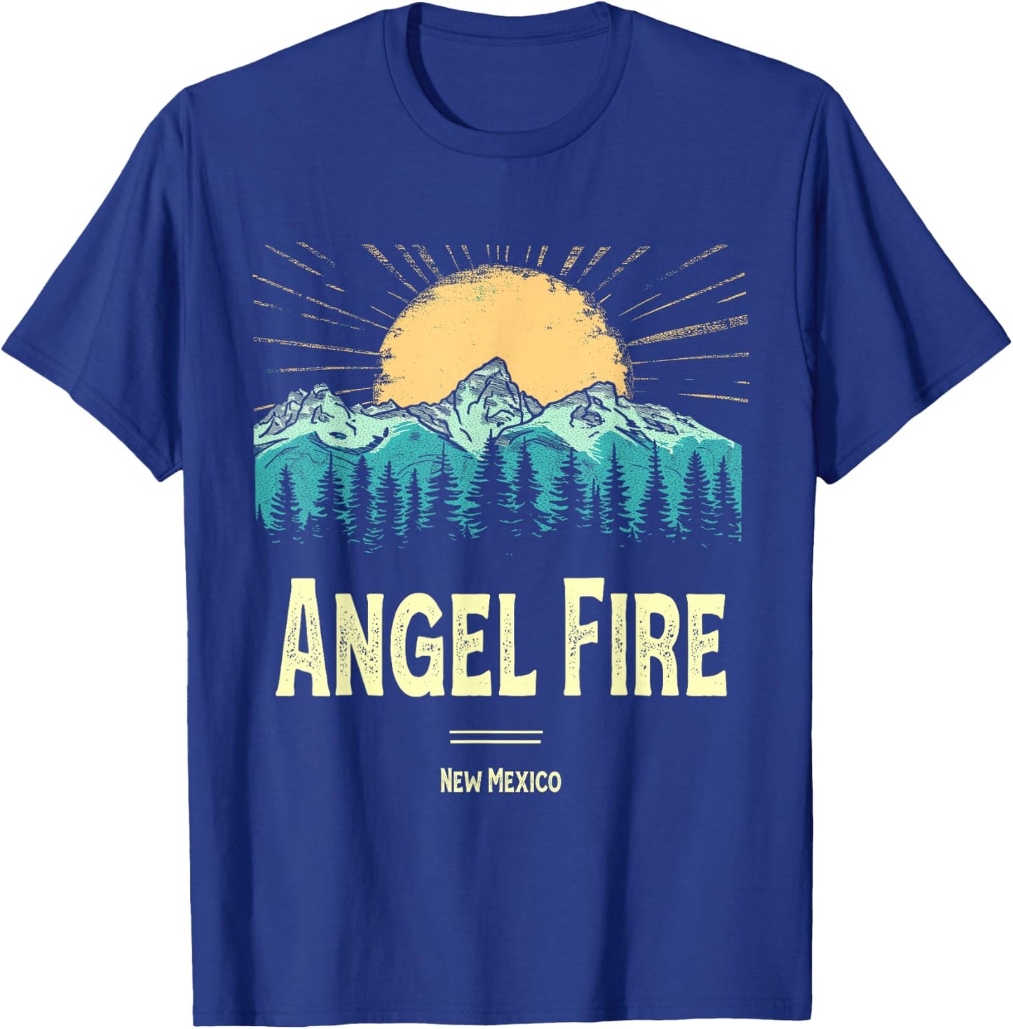 Vintage Angel Fire New Mexico Souvenir Hiking Sunset T-Shirt - T-Shirt | Royal