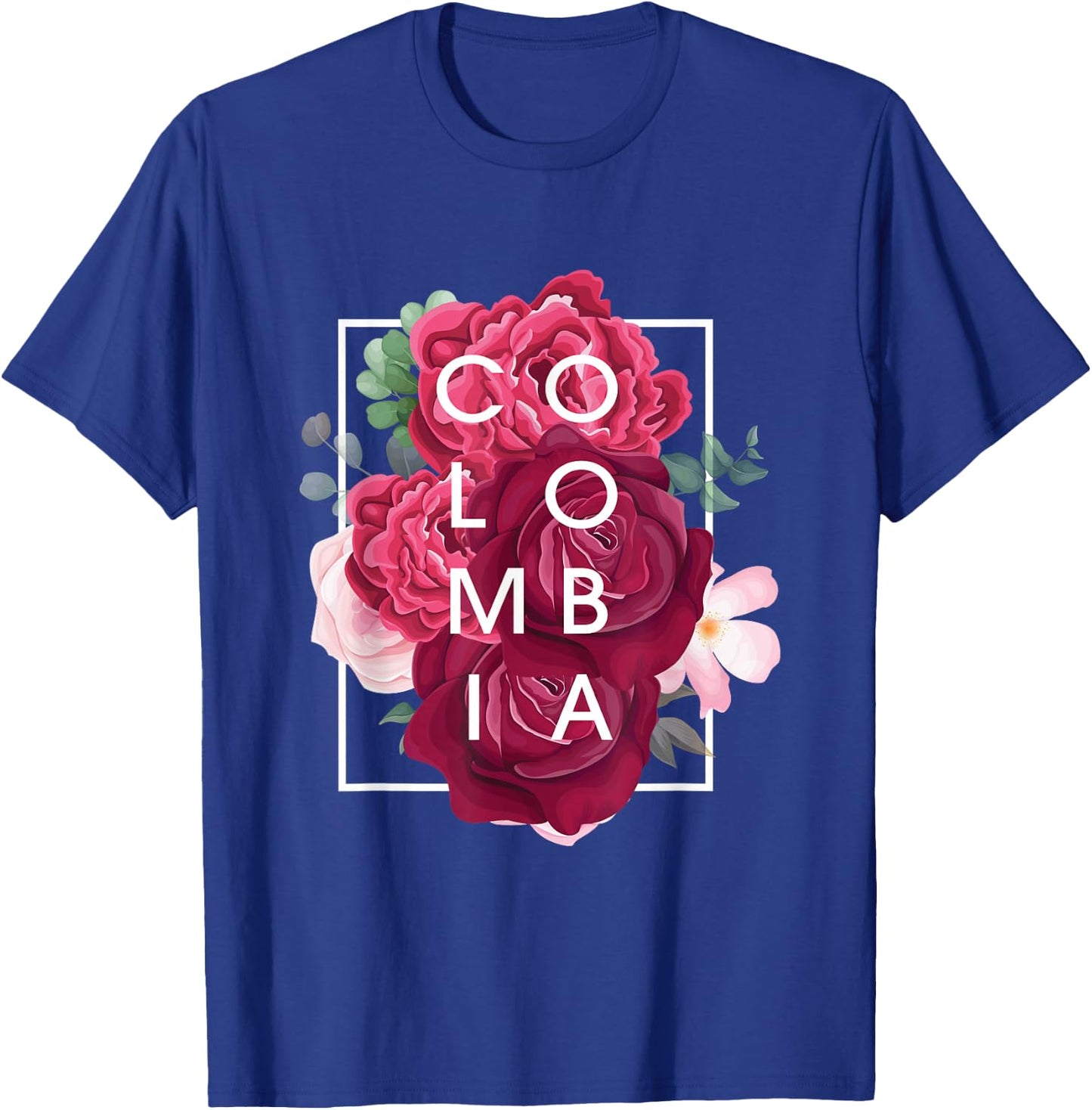 Flowers of Colombia Word Art - Colombian Pride T-Shirt - T-Shirt | Royal
