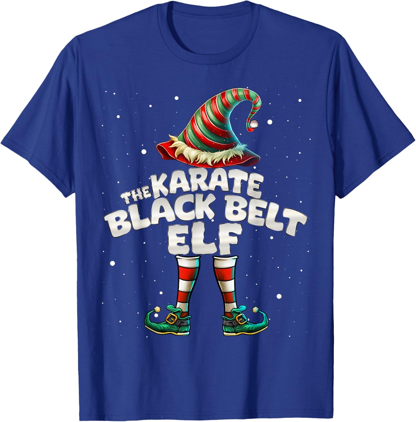 The Karate Black Belt Elf Family Matching Group Christmas T-Shirt - T-Shirt | Royal