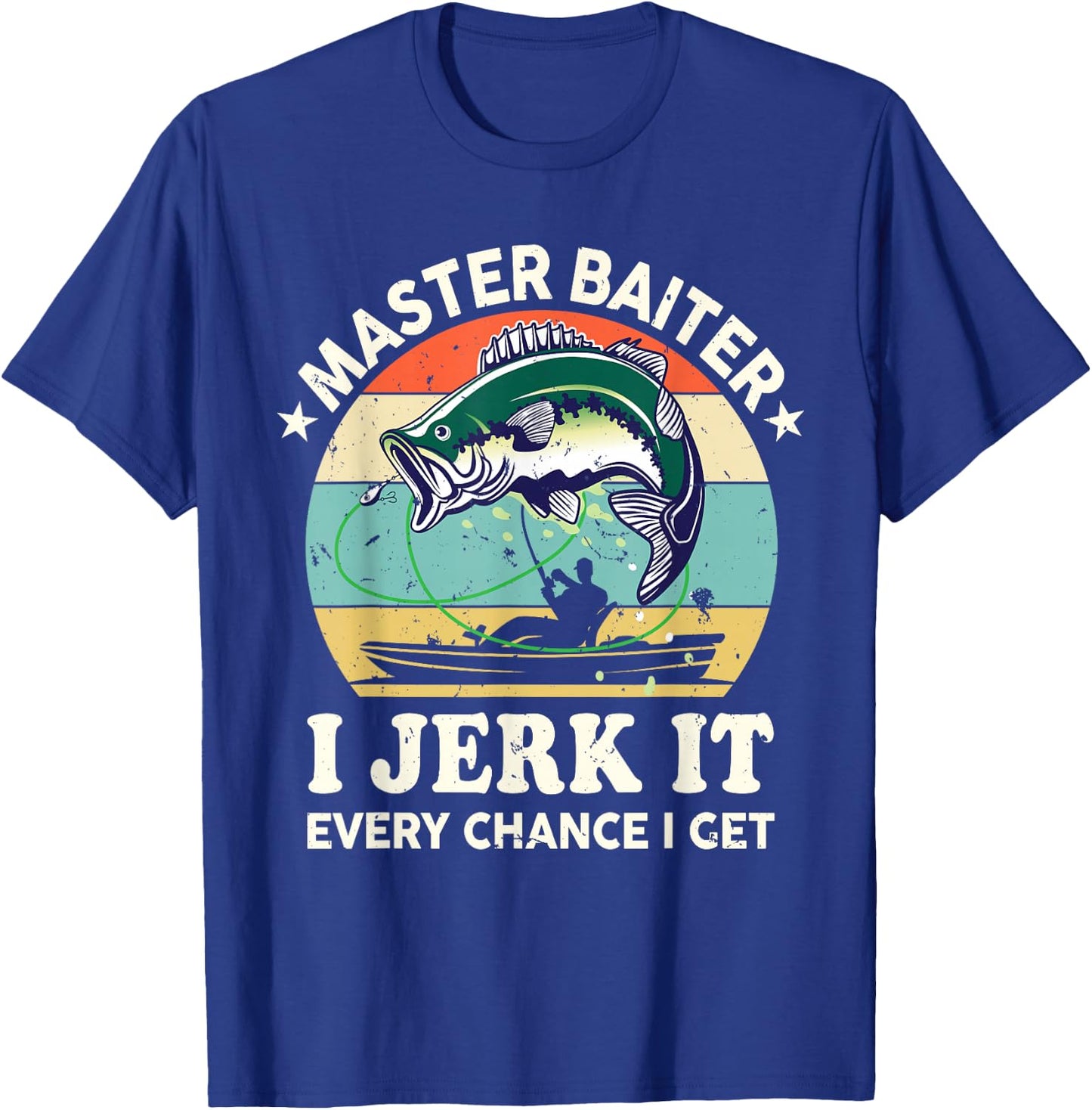 Master-Baiter Kayak Fishing-Shirt Dad Grandpa Bass Fish T-Shirt - T-Shirt | Royal