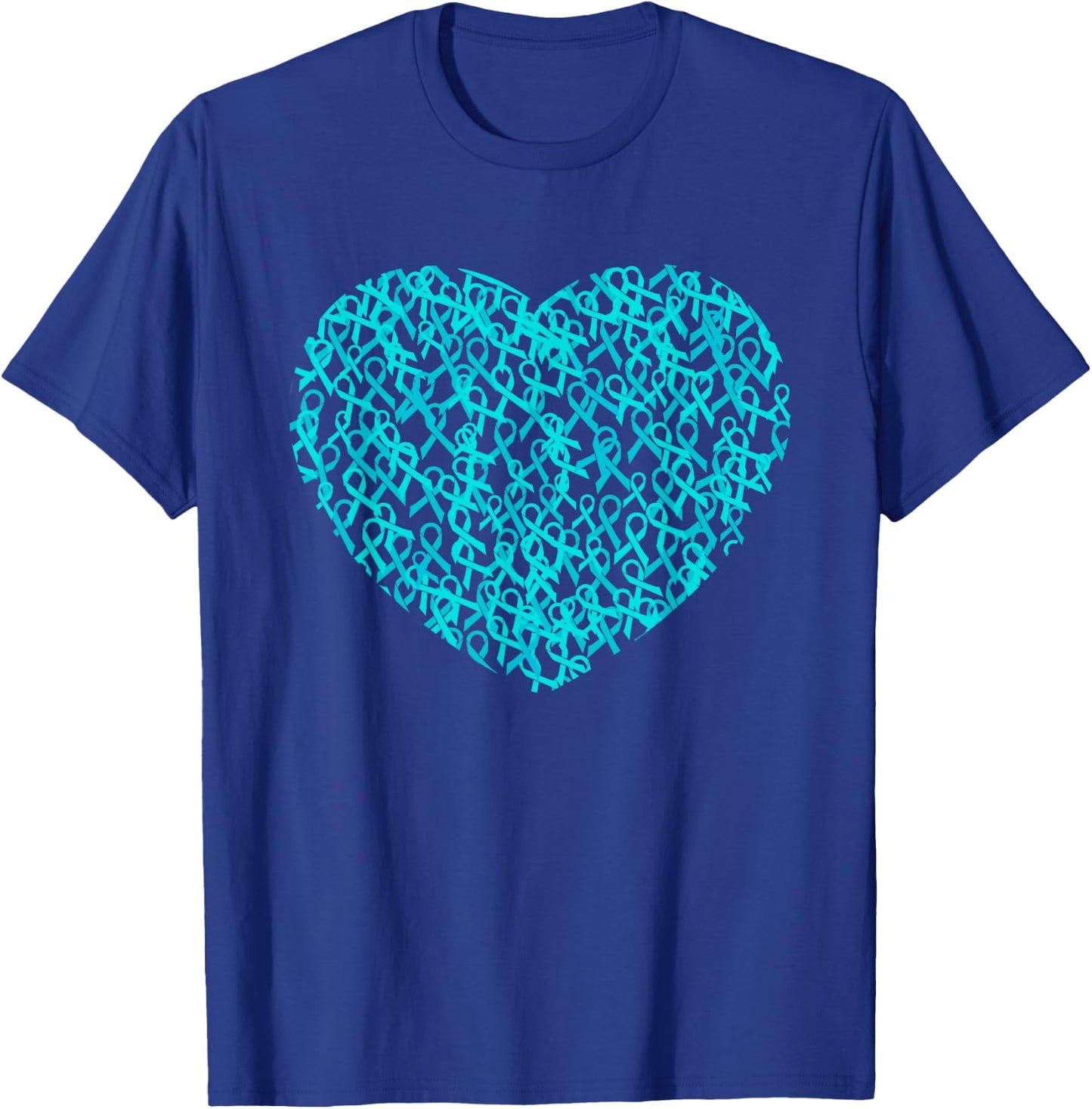Ovarian Cancer Awareness Month Support Teal Ribbon T-Shirt - T-Shirt | Royal