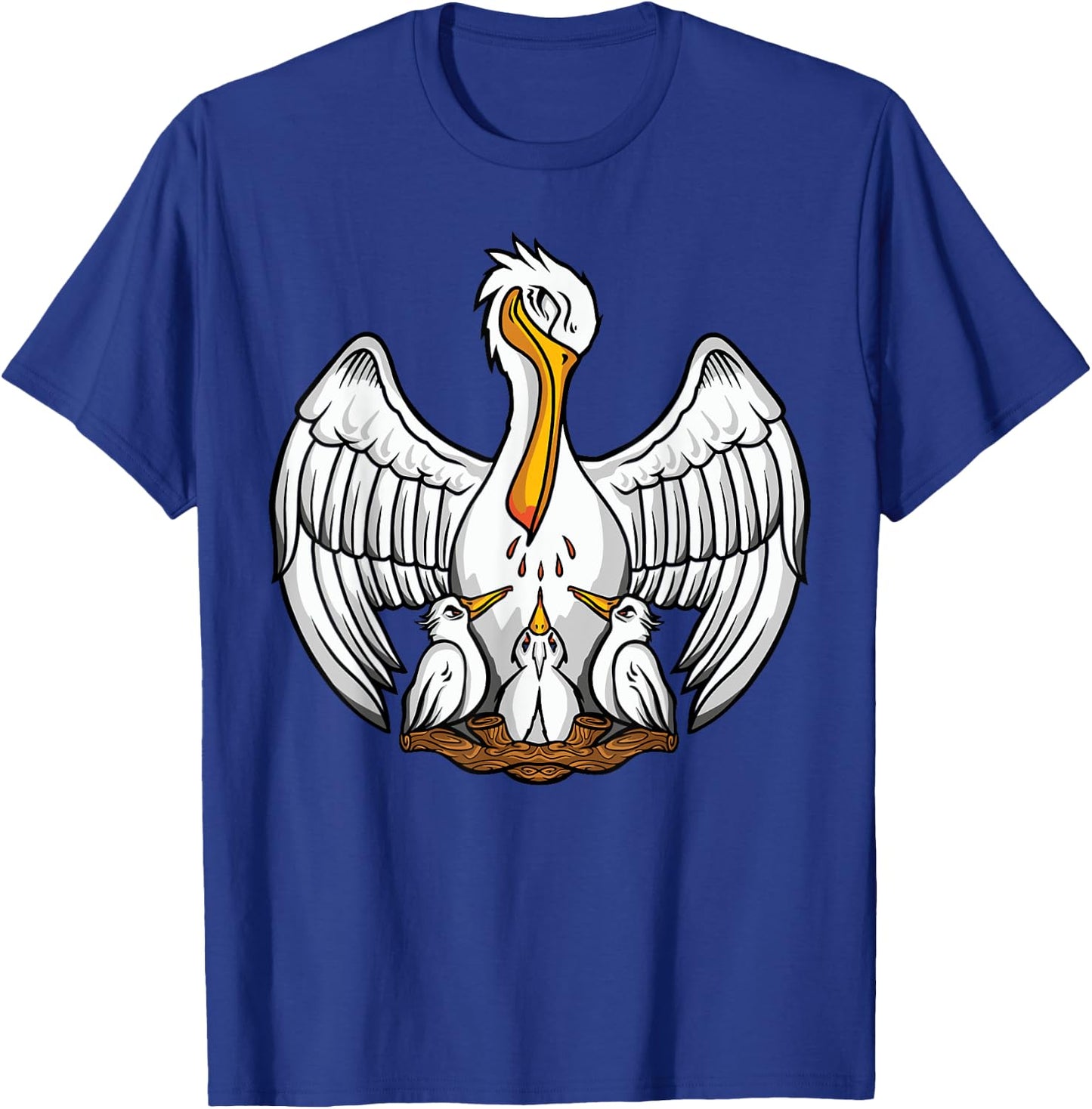 Pelican in Her Piety Catholic Symbols Traditional Latin Mass T-Shirt - T-Shirt | Royal