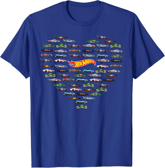 Hot Wheels - Heart Shape Valentine's Day T-Shirt - T-Shirt | Royal