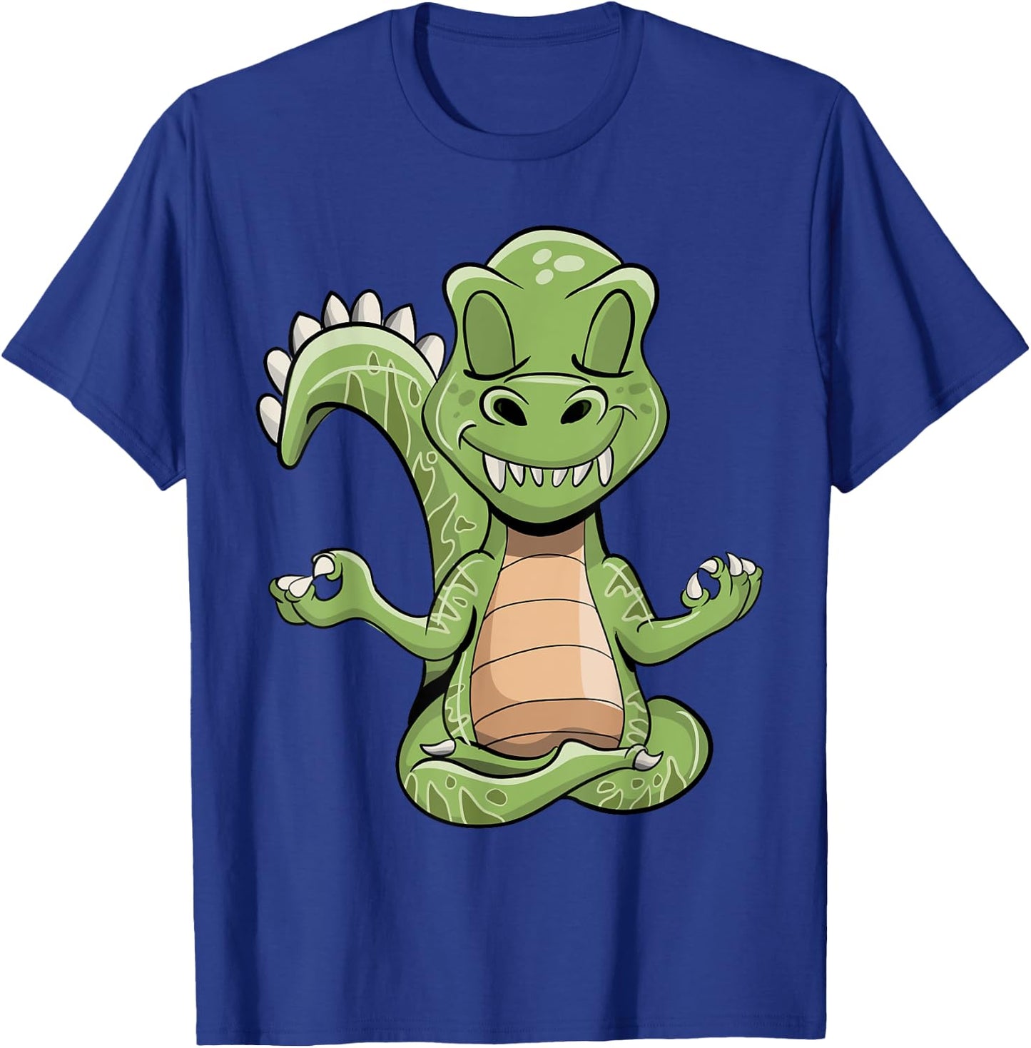 Dino Yoga Dinosaur Dragon Meditating T-Rex Yogasaurus Zen T-Shirt - T-Shirt | Royal