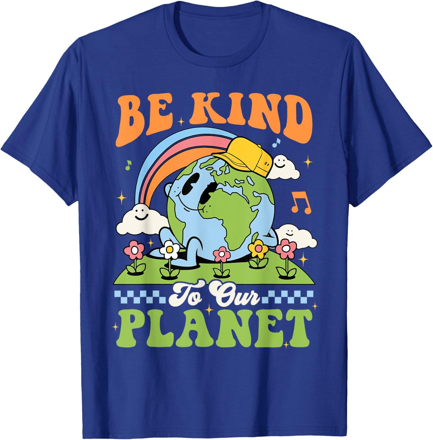 Earth Day Be Kind To Our Planet Retro Groovy Earth Day T-Shirt - T-Shirt | Royal
