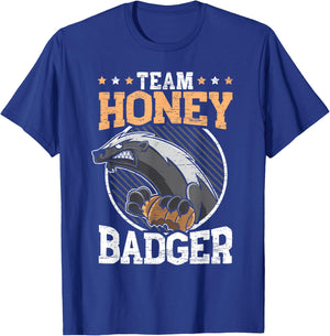Team Honey Badger Fearless Animal Ratel Courageous Carnivore T-Shirt - T-Shirt | Royal