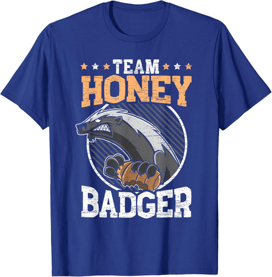 Team Honey Badger Fearless Animal Ratel Courageous Carnivore T-Shirt - T-Shirt | Royal