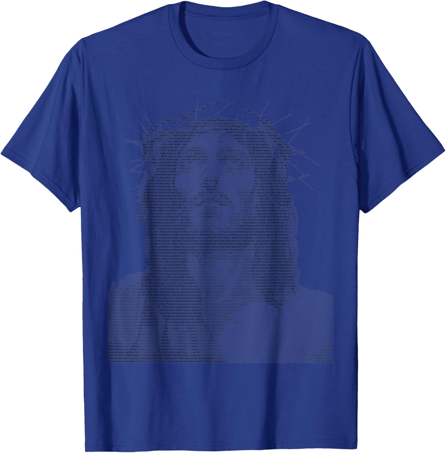 Jesus Christ Face Text Art T-Shirt - T-Shirt | Royal