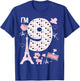Paris 9th Birthday Girl Paris 9 Year Old Matching Family T-Shirt - T-Shirt | Royal