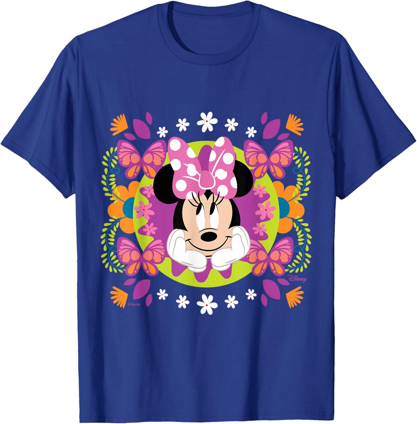 Minnie Mouse - Spring Florals & Butterflies Burst T-Shirt - T-Shirt | Royal