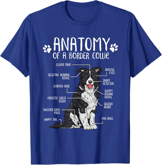 Funny Anatomy Border Collie Dog Lover Small T-Shirt - T-Shirt | Royal