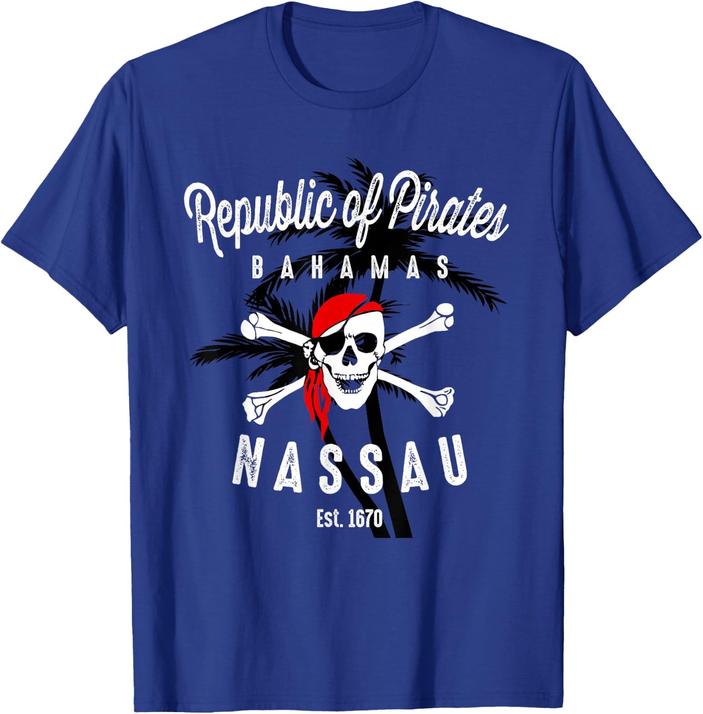 Republic of Pirates Nassau Bahamas Vintage Summer T-Shirt - T-Shirt | Royal