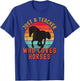 Just A Teacher Who Loves Horses Retro Vintage Horse Lover T-Shirt - T-Shirt | Royal