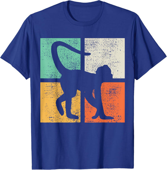 Spider Monkey Retro Vintage T-Shirt - T-Shirt | Royal