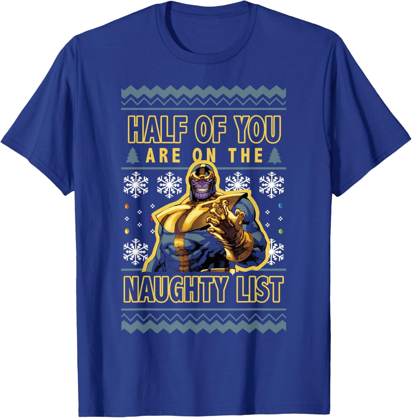 Marvel Christmas Thanos Ugly Sweater T-Shirt - T-Shirt | Royal