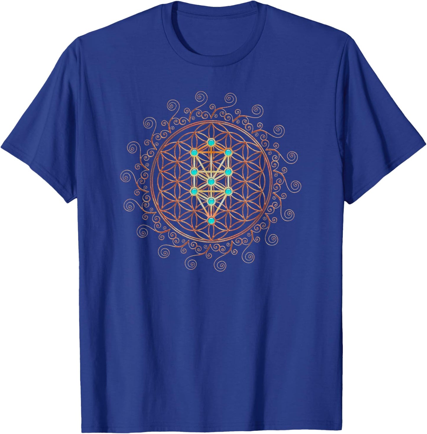 Flower of life, Tree of life, Sacred Geometry, Kabbalah T-Shirt - T-Shirt | Royal
