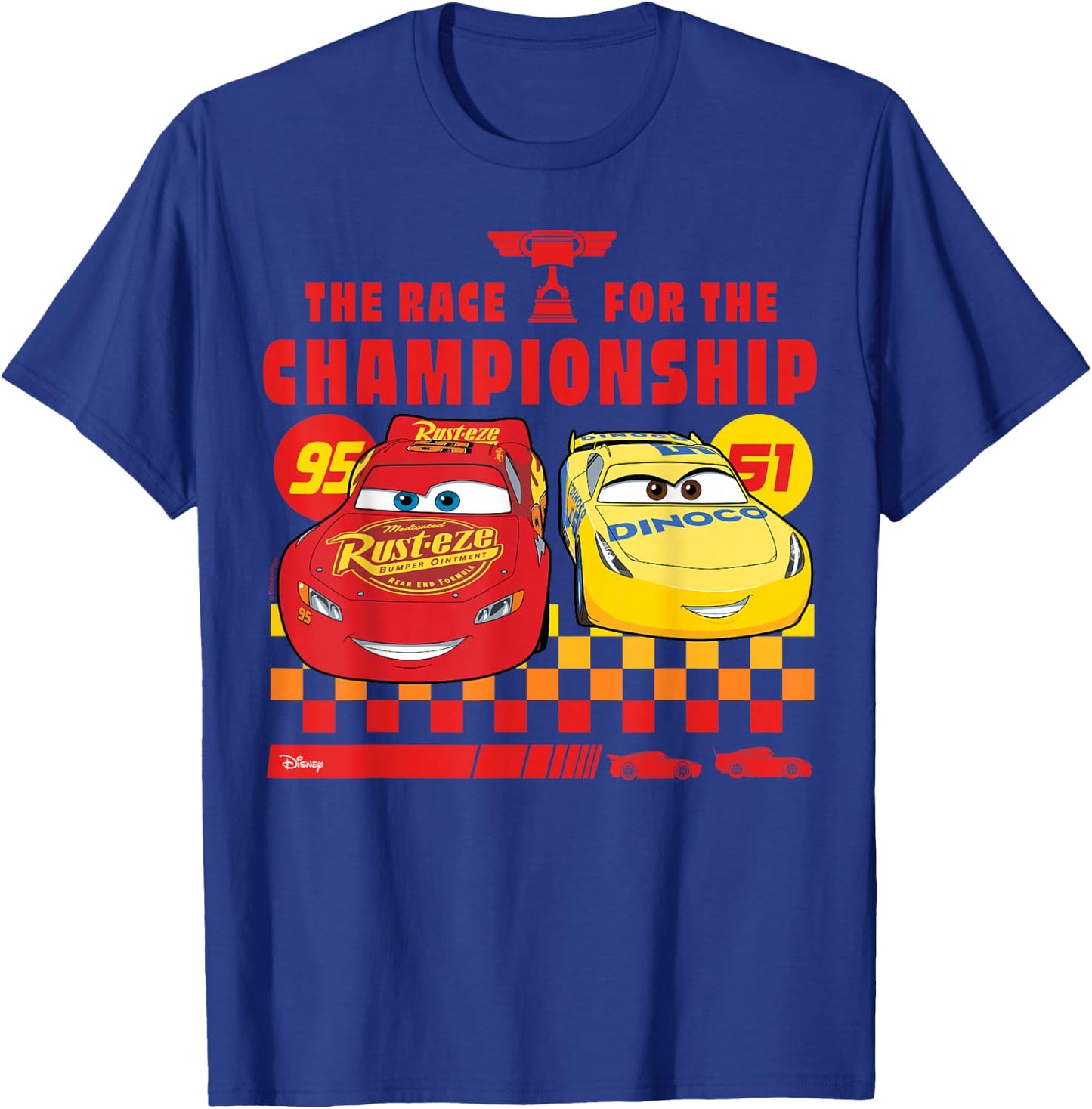 Disney Pixar Cars - Lightning And Cruz Race For Championship T-Shirt - T-Shirt | Royal