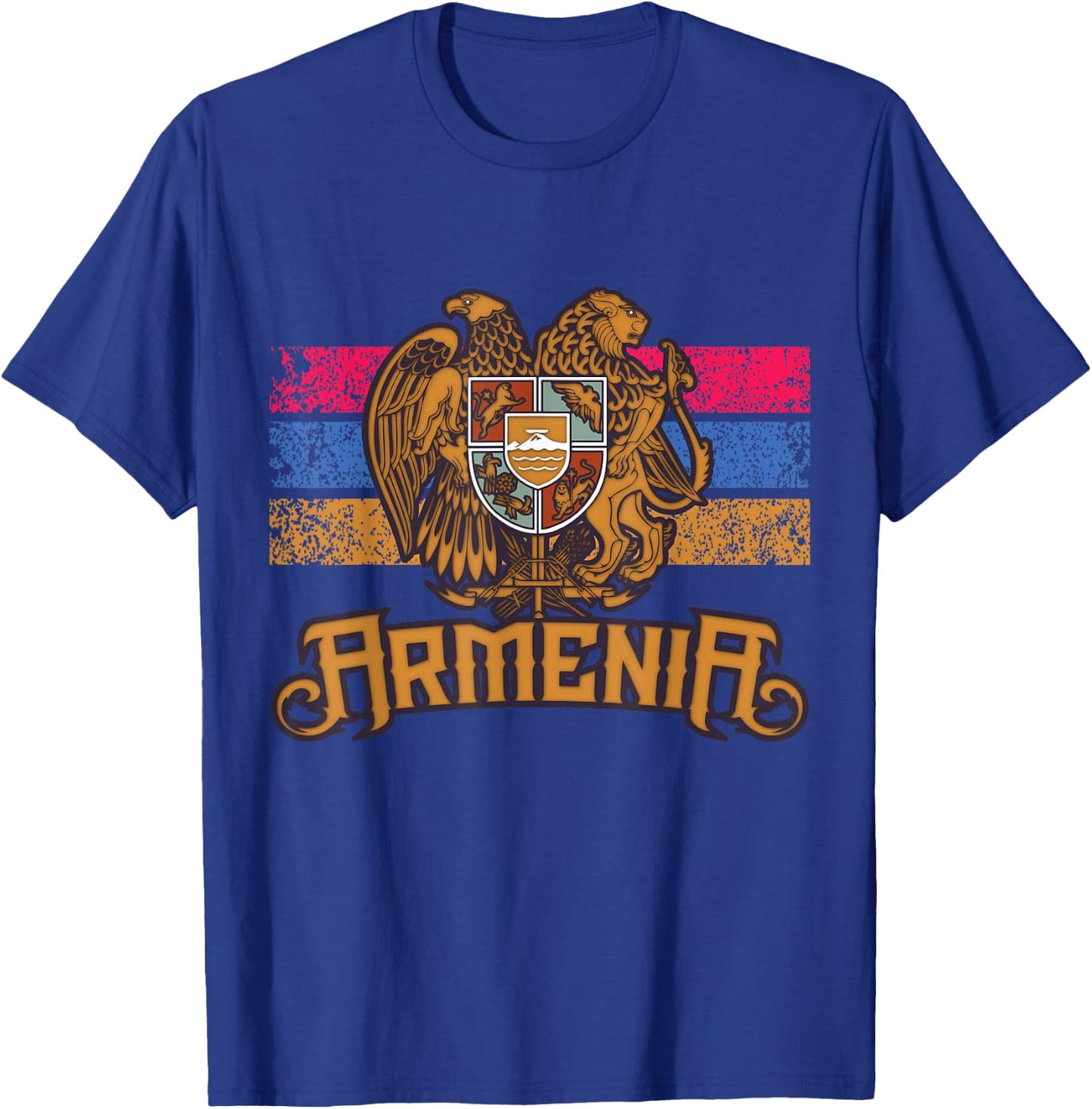 Vintage Armenia Flag Family Crest - Armenian Country Gifts T-Shirt - T-Shirt | Royal