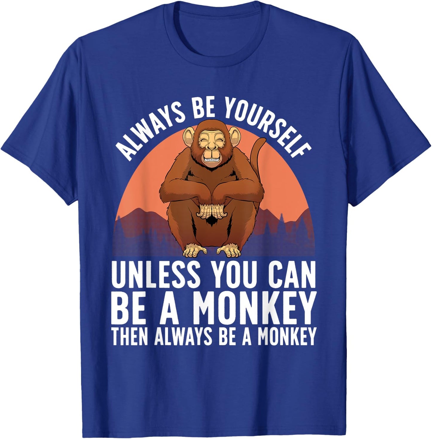 Funny Monkey Design Women Kids Animal Monkey Lover T-Shirt - T-Shirt | Royal