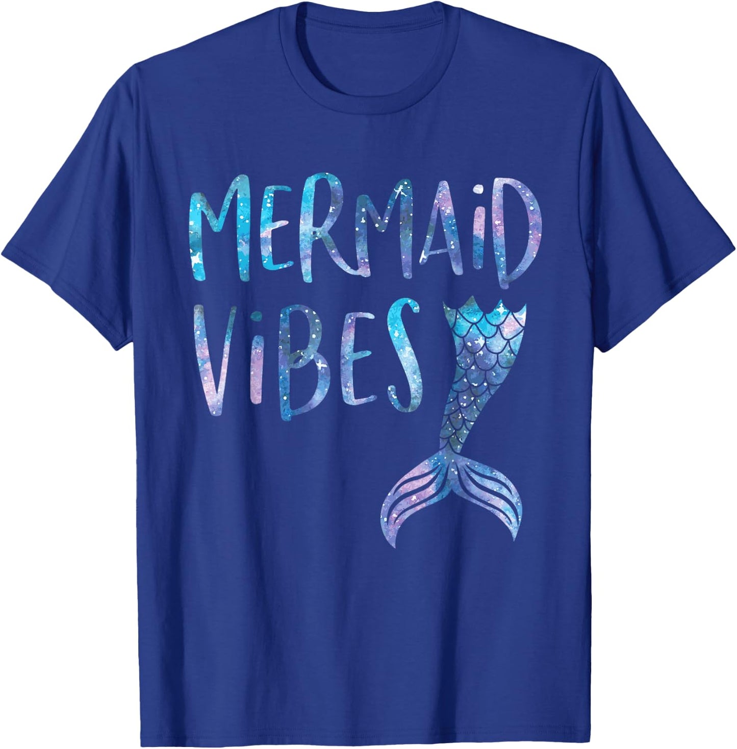 Mermaid Vibes Cute Funny Mermaid Tail Birthday Party T-Shirt - T-Shirt | Royal