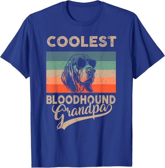 Coolest Bloodhound Grandpa Gifts Dad Funny Dog Grandpa Retro Men Women Kids T-Shirt - T-Shirt | Royal