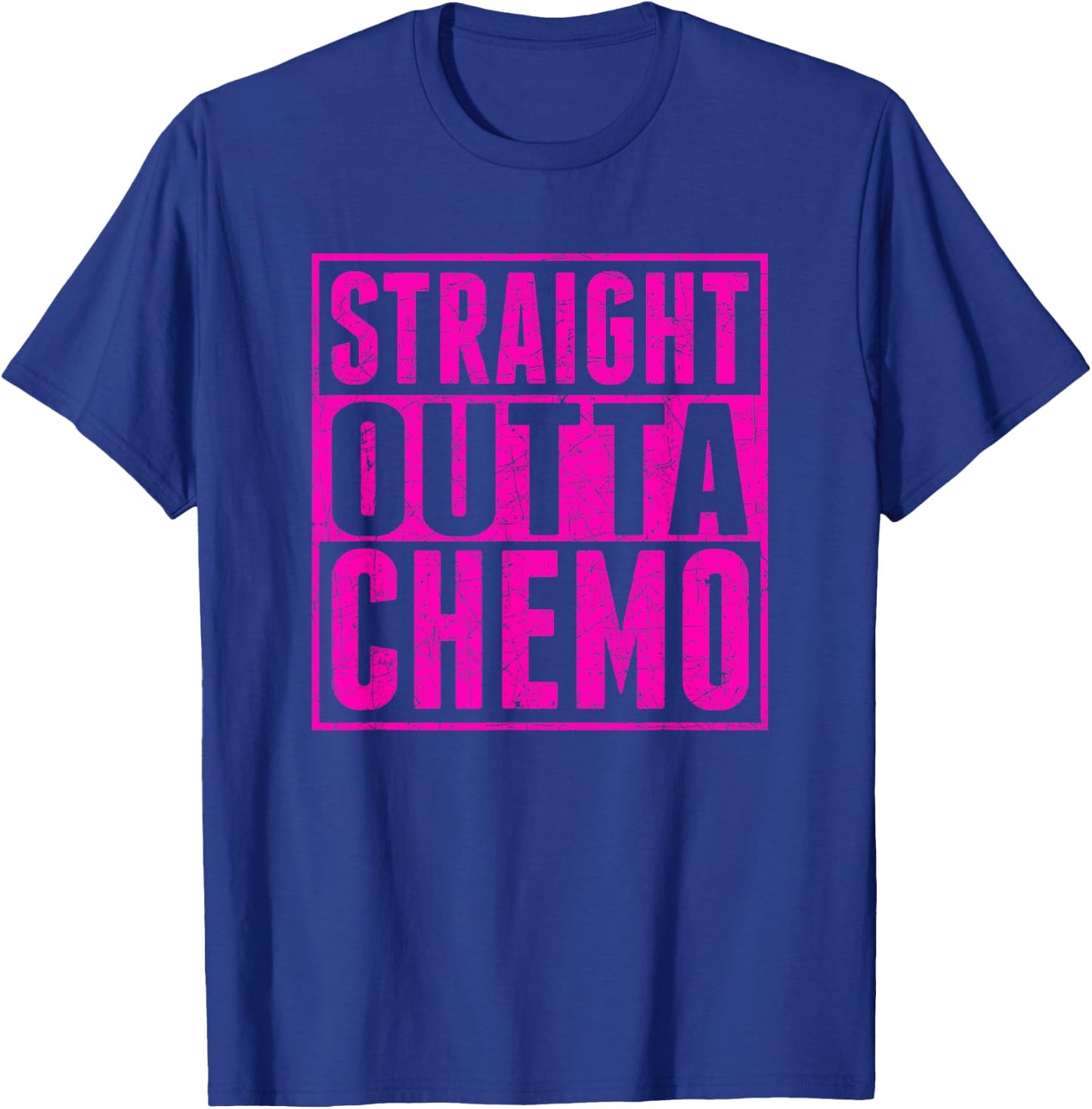 Straight Outta Chemo Breast Cancer Awareness T-Shirt - T-Shirt | Royal