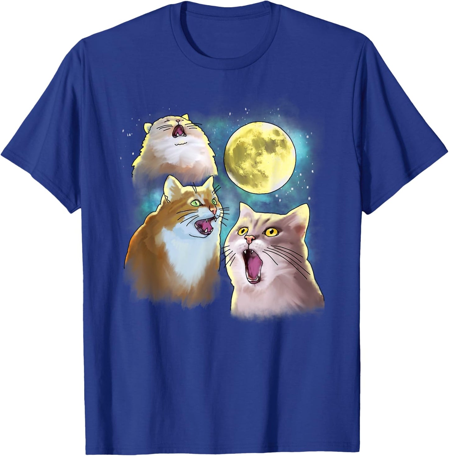 Three Cat Moon 3 Wolfs Funny Parody Women Kids T-Shirt - T-Shirt | Royal