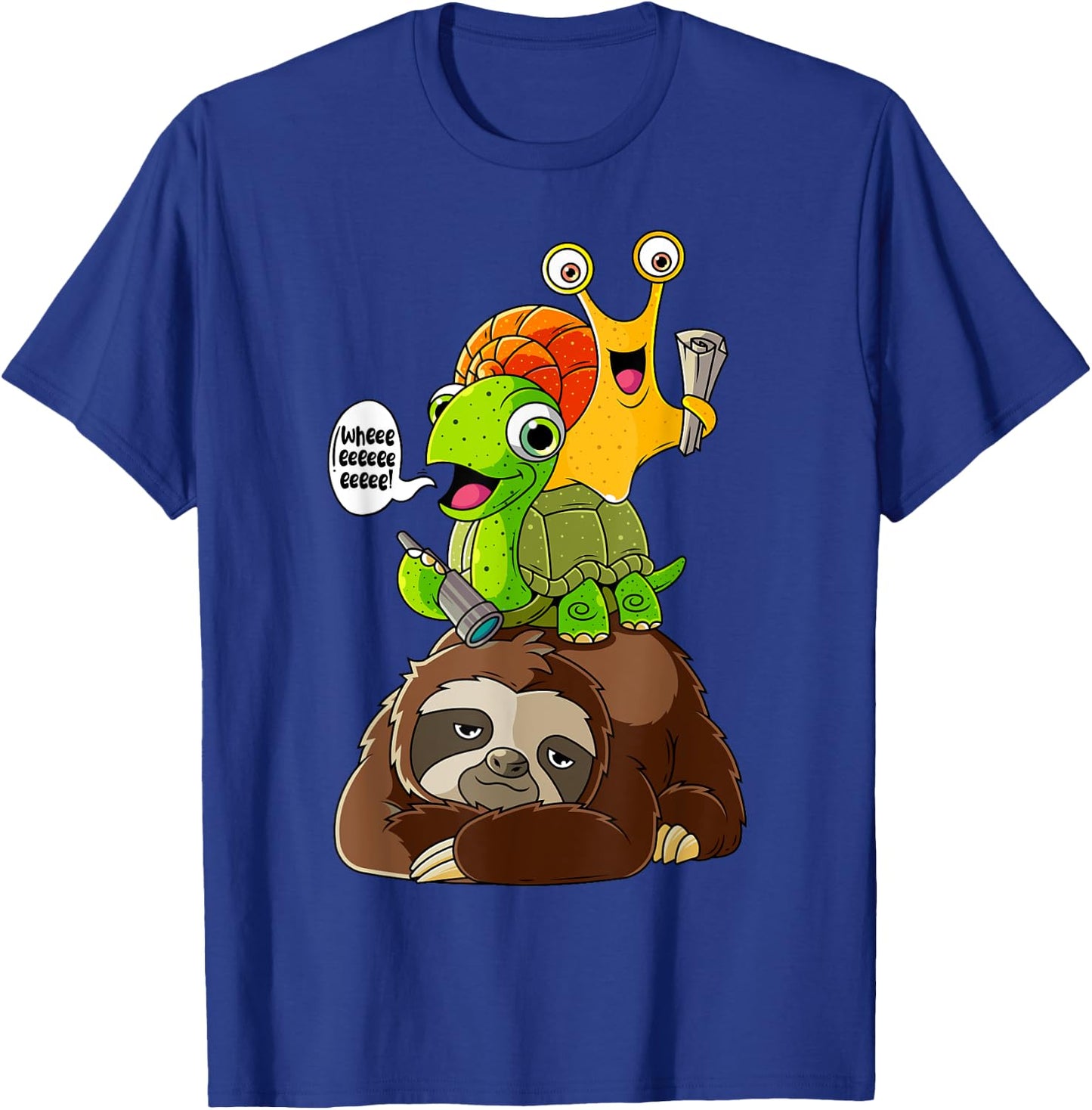 Sloth Turtle Snail Shirt Funny Animal Lover Gifts For Kids T-Shirt - T-Shirt | Royal