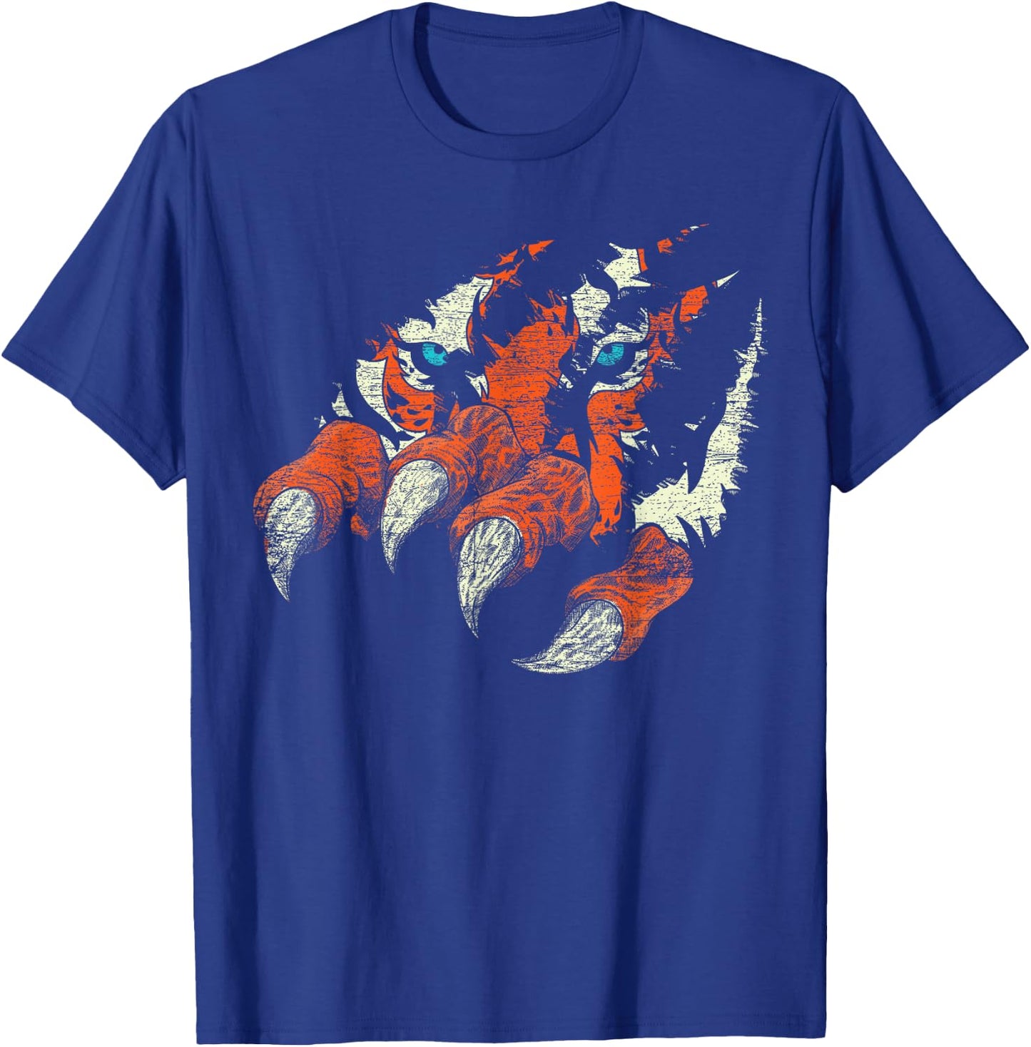 Wild Cat Claws Asian Predator Animal Eyes Wildlife Tiger T-Shirt - T-Shirt | Royal