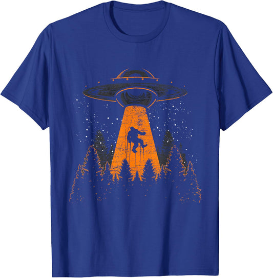 Bigfoot Sasquatch UFO Alien Abduction Yeti Cryptid Bigfoot T-Shirt - T-Shirt | Royal