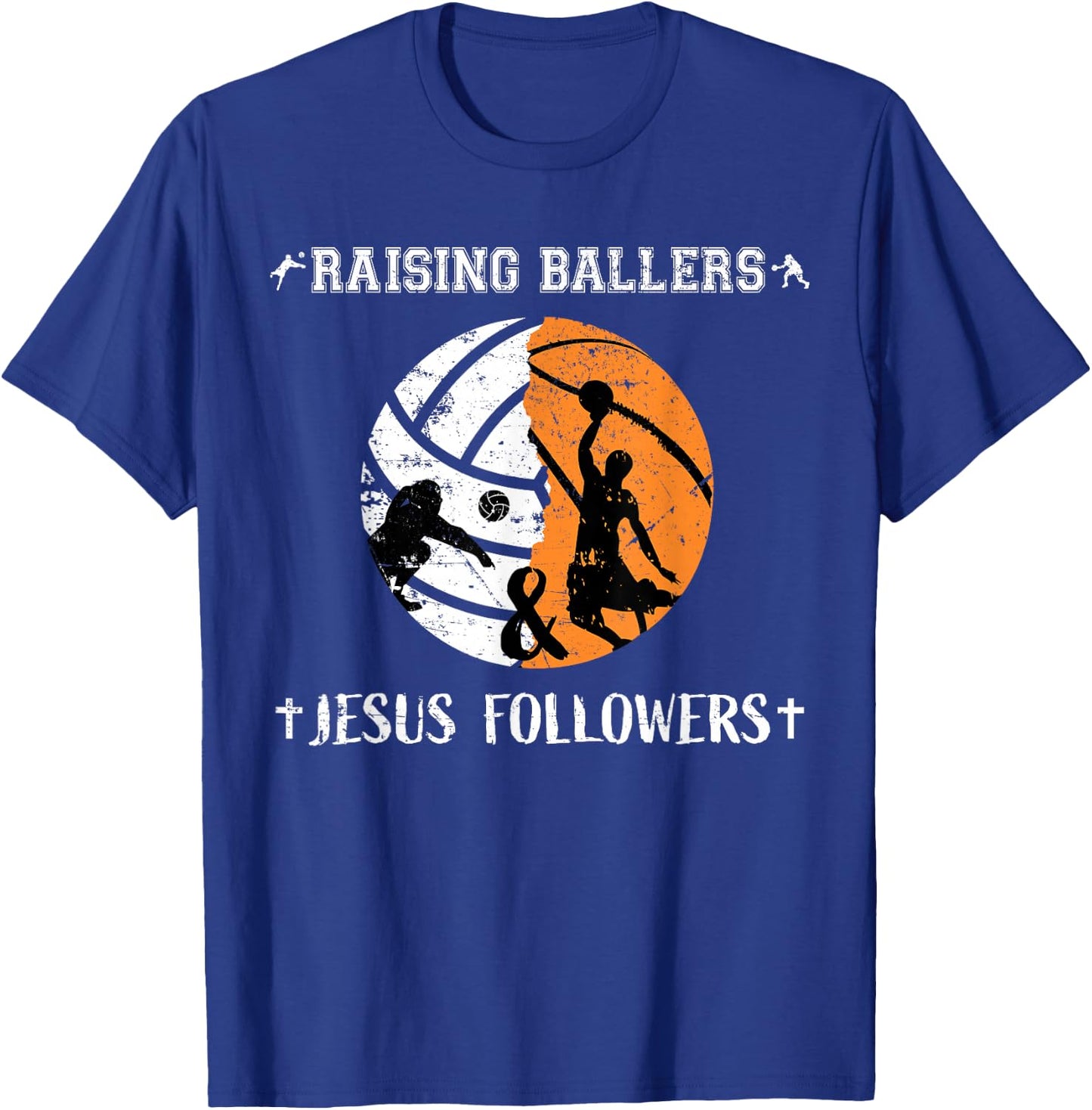 Jesus Basketball Dad Shirts Men Women Gifts Volleyball Mom T-Shirt - T-Shirt | Royal