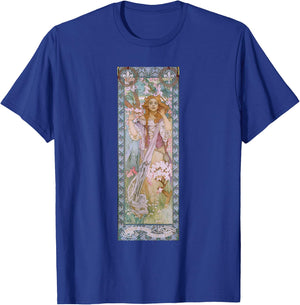 Jeanne d'Arc by Mucha | Art Nouveau Famous Artworks T-Shirt - T-Shirt | Royal