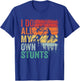 I Do All My Own Stunts Retro Funny Downhill Mountain Bike T-Shirt - T-Shirt | Royal
