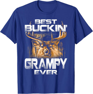 Best Buckin' Grampy Ever Deer Hunting Bucking Father T-Shirt - T-Shirt | Royal