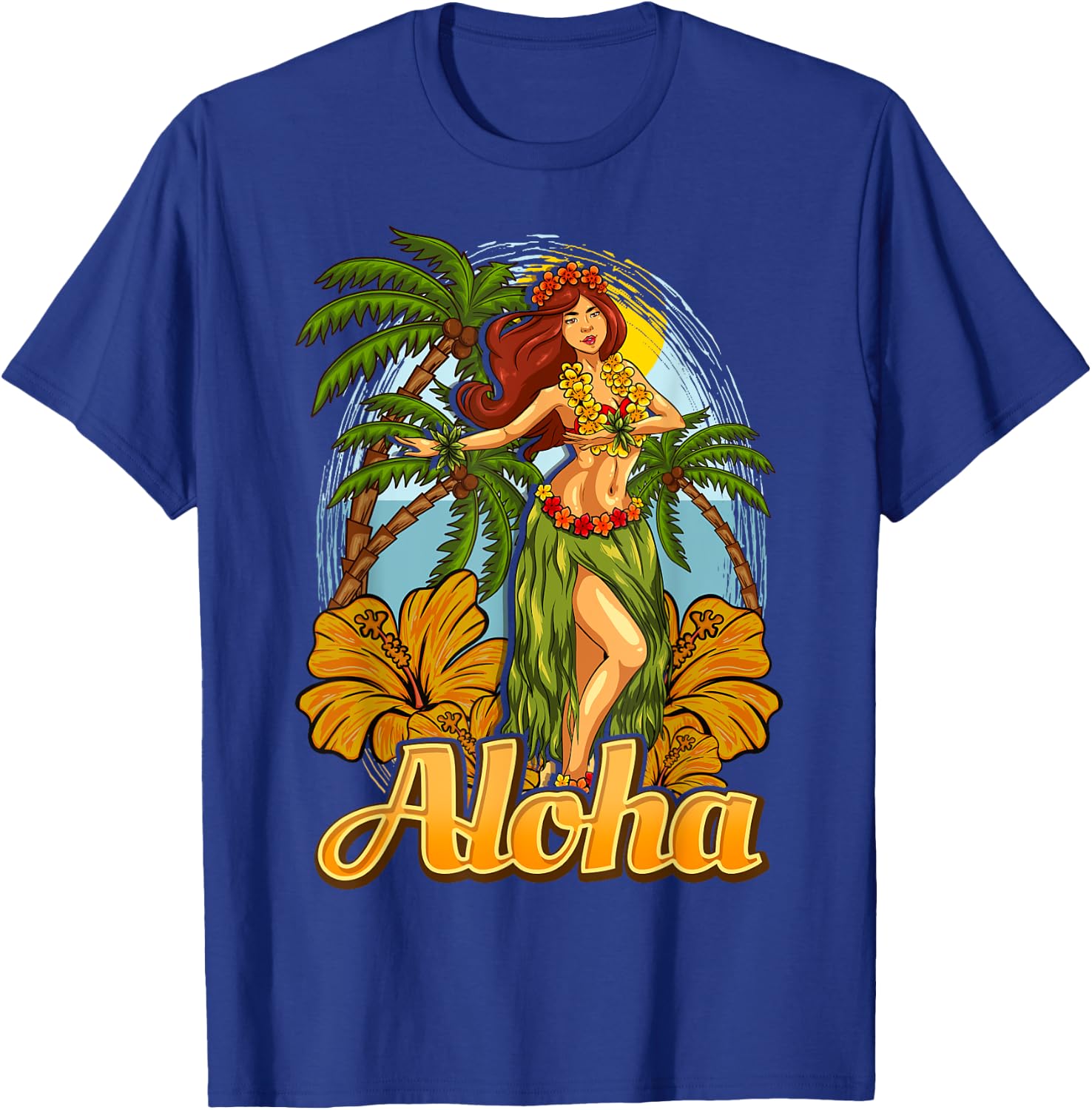 Aloha Hula Dance Hawaii Hawaiian Girl Dancer Vacation T-Shirt - T-Shirt | Royal