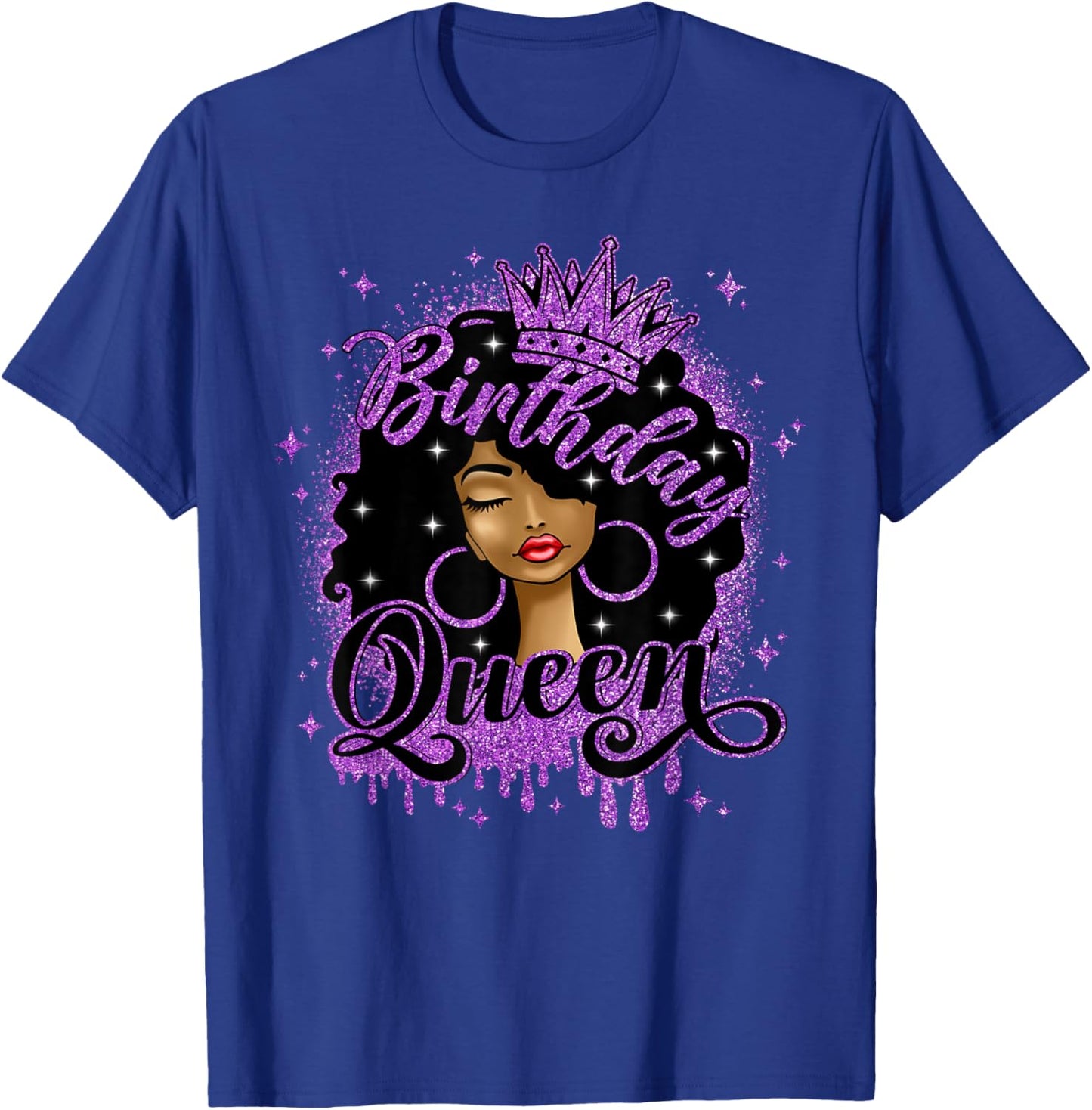 Birthday Queen Curly Afro Black Women It's My Birthday T-Shirt - T-Shirt | Royal