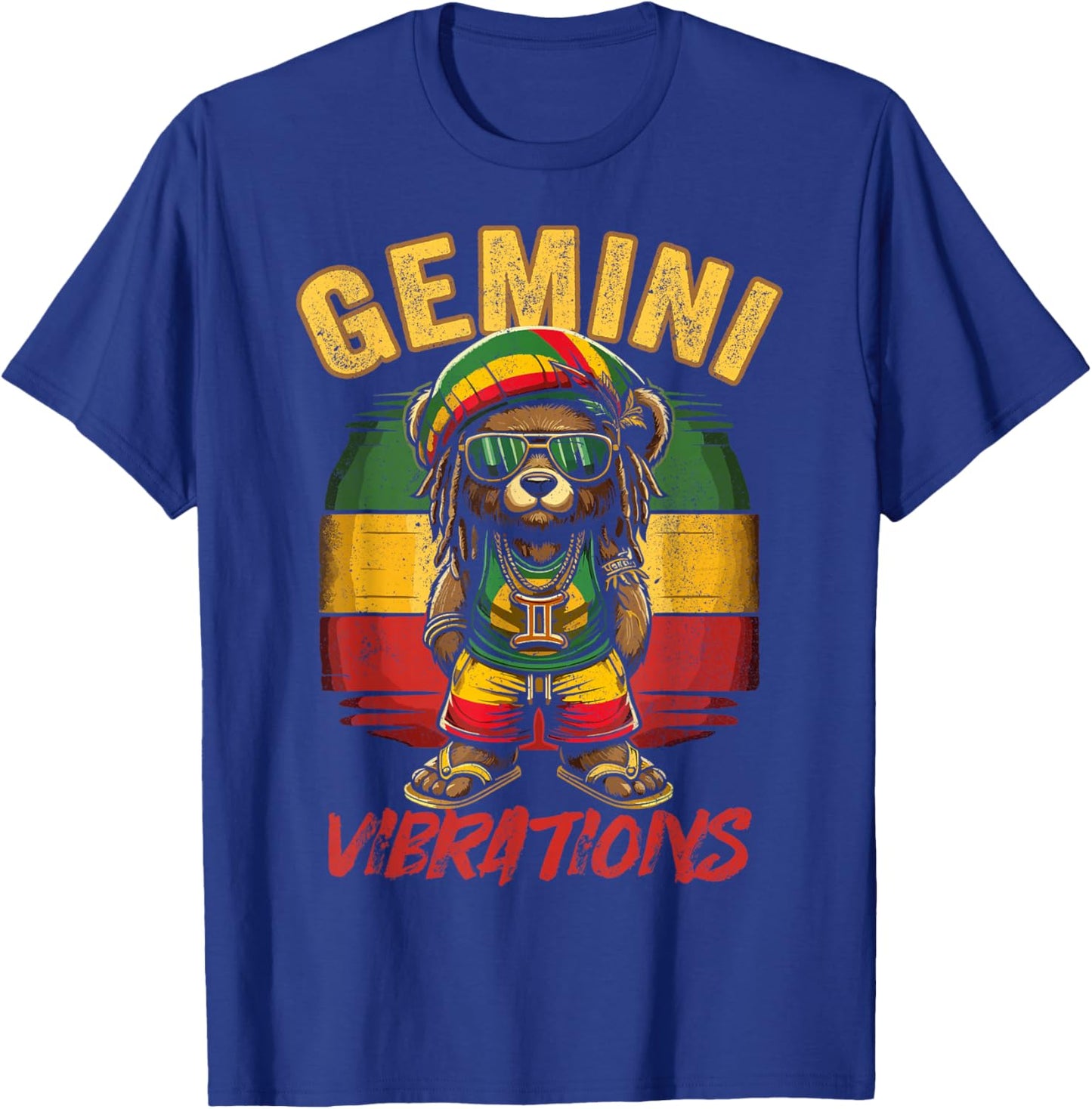 Gemini Vibes Rasta Reggae Teddy, Bear Island Beach Birthday Women T-Shirt - T-Shirt | Royal