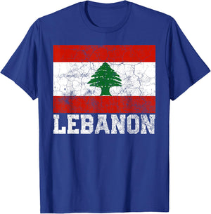 Lebanon Lebanese Flag Pride Family Roots Men Women Gift T-Shirt - T-Shirt | Royal