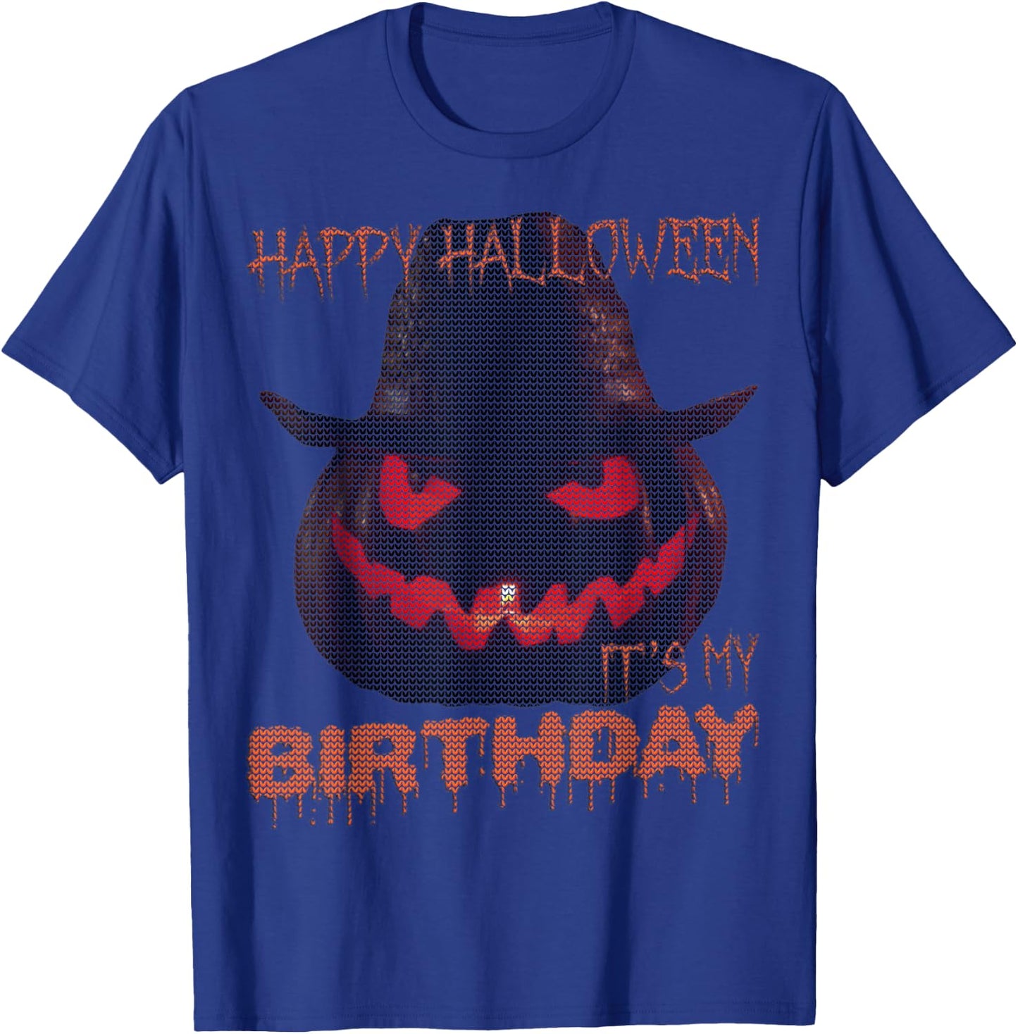 Happy Halloween My Birthday Jack-O-Lantern Ugly Halloween T-Shirt - T-Shirt | Royal