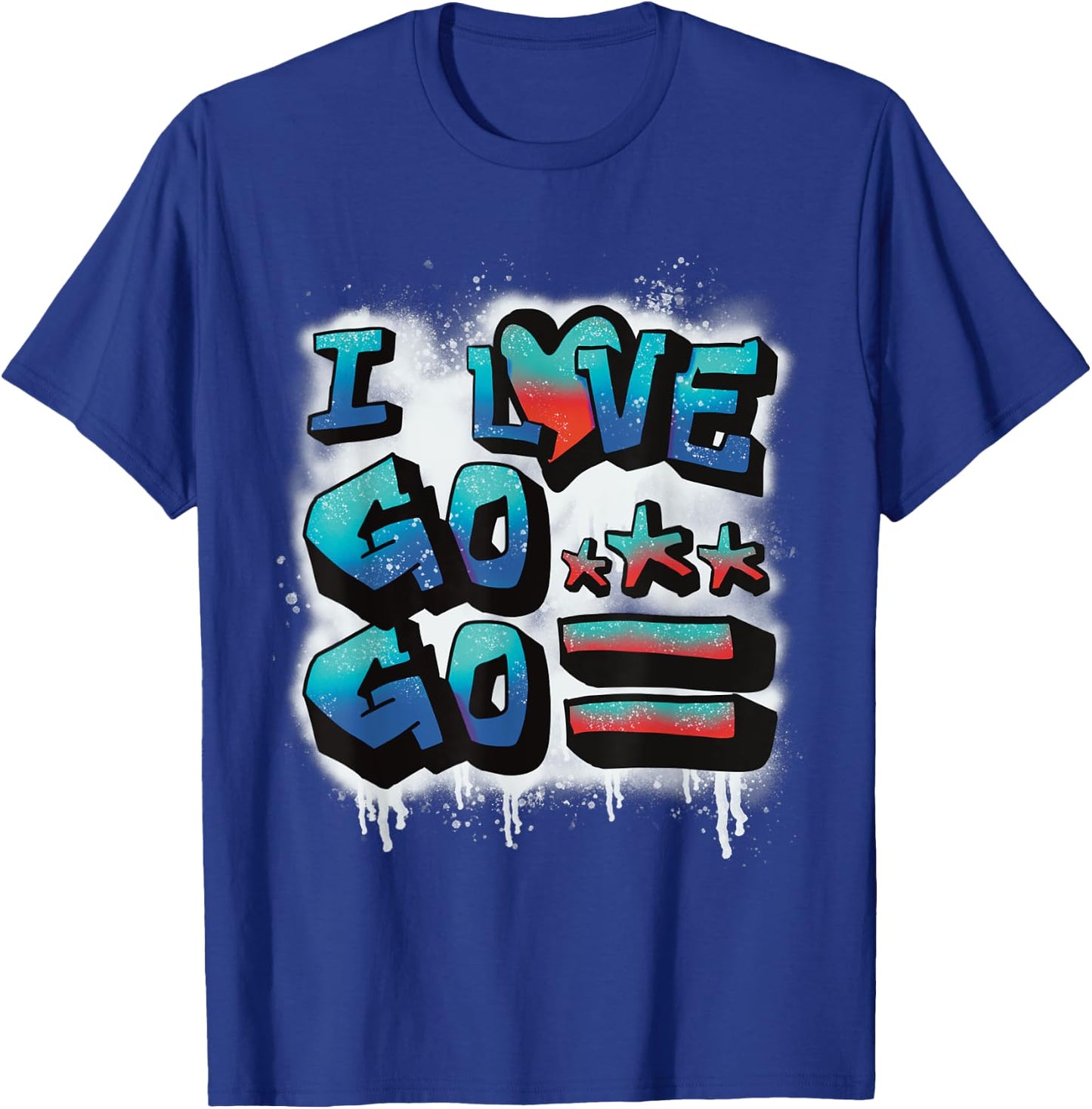 A Cool Graffiti I Love Go-Go Gift DC natives T-Shirt - T-Shirt | Royal