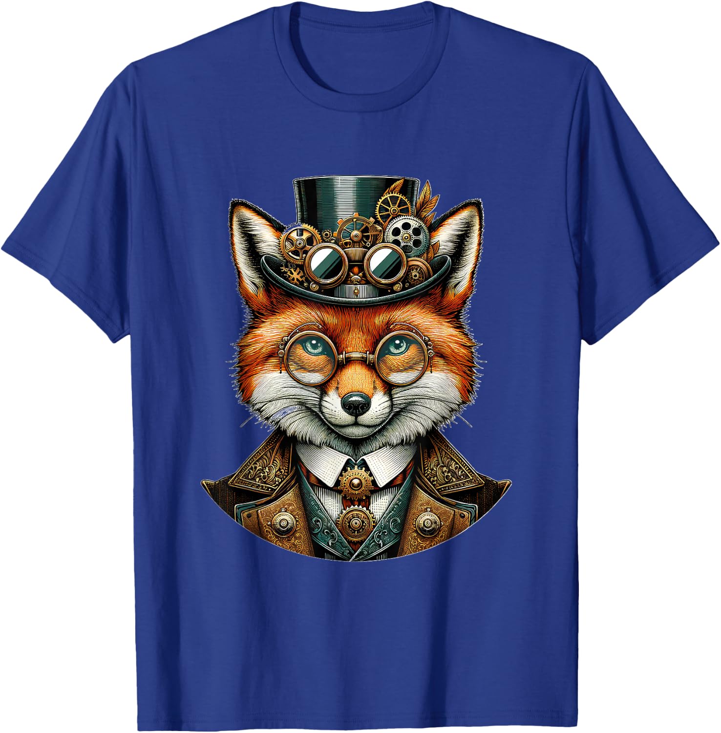 Steampunk Fox Women Men Kids Steampunk Fox T-Shirt - T-Shirt | Royal