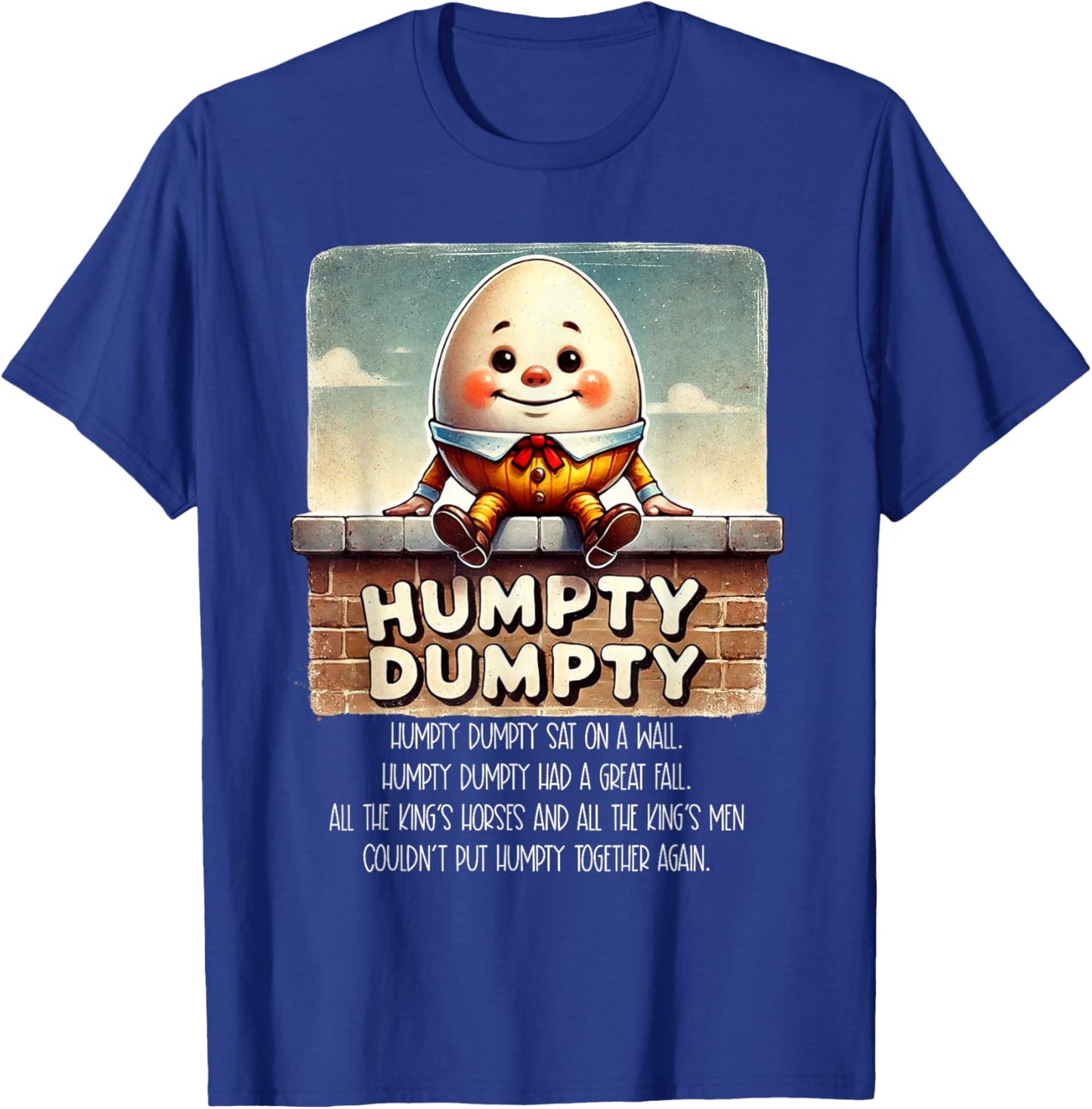 Humpty Dumpty Kids Nursery Rhyme Retro Humpty Dumpty Poem T-Shirt - T-Shirt | Royal