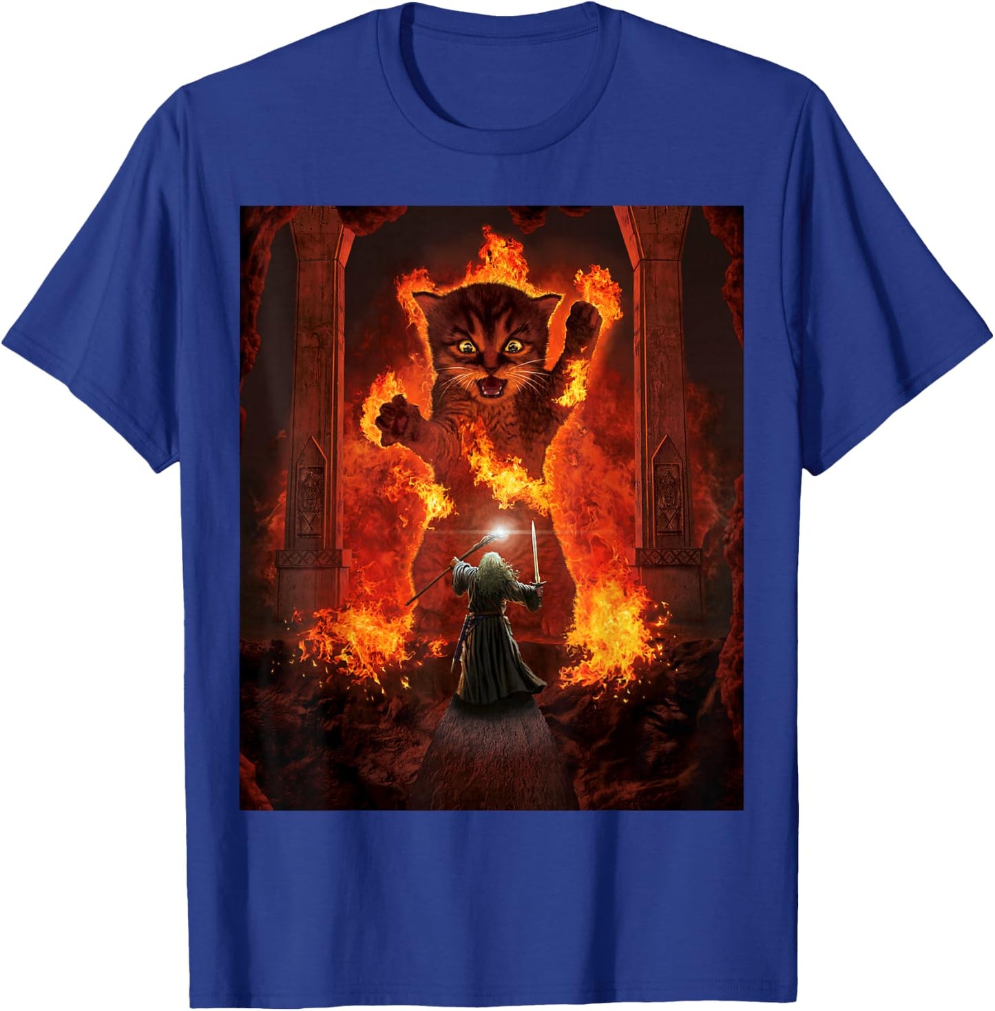 Balrog Cat Funny Kitten Kitty Cat Lover Men Women T-Shirt - T-Shirt | Royal