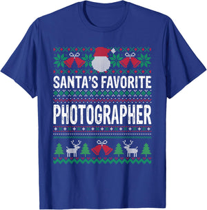 Photographer Christmas Santa's Favorite Photographer T-Shirt - T-Shirt | Royal