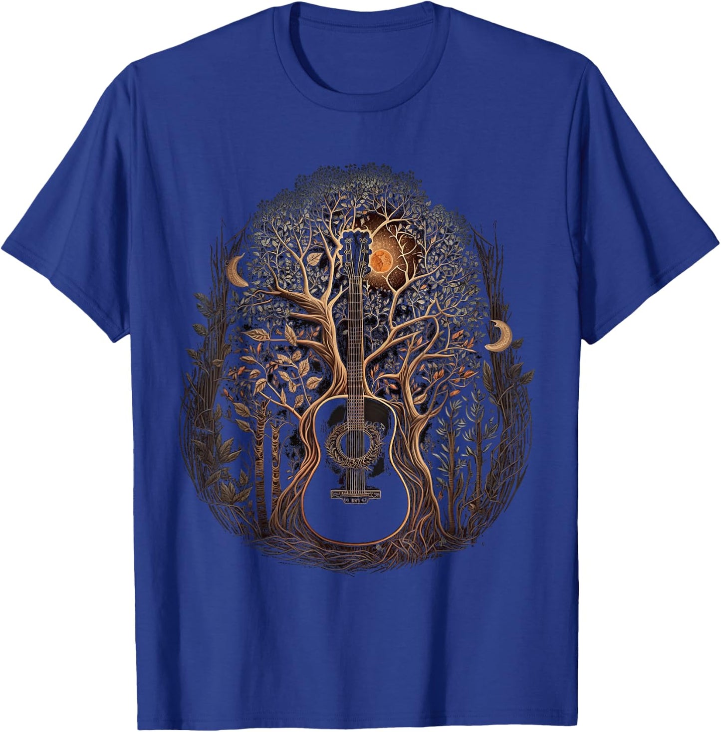 Guitar and Trees Guitars in Nature Plant Guitarist T-Shirt - T-Shirt | Royal