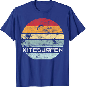 Vintage KITE Surfer Kiting Kiteboarding Retro Kitesurfing T-Shirt - T-Shirt | Royal
