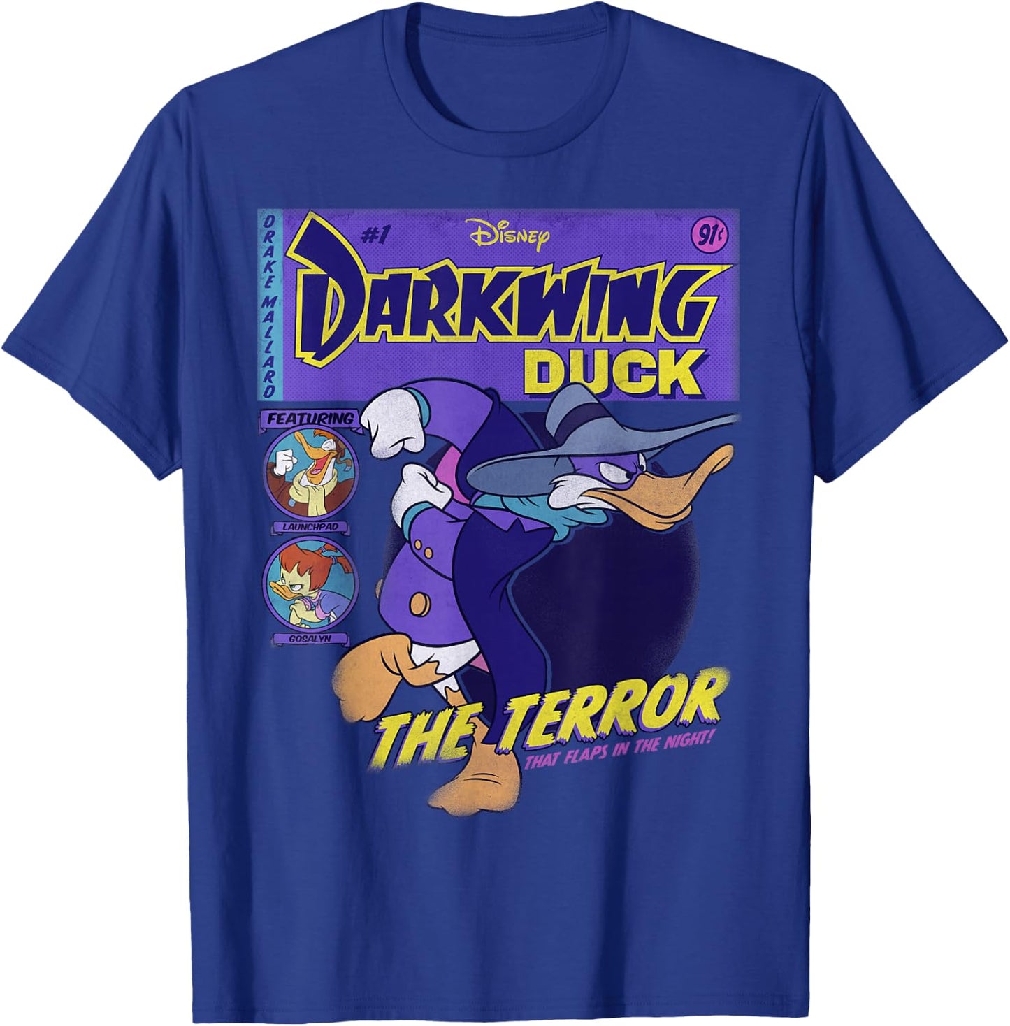 Disney Darkwing Duck Black : Classic Fit, , Adult, Short Sleeve T-Shirt - T-Shirt | Royal