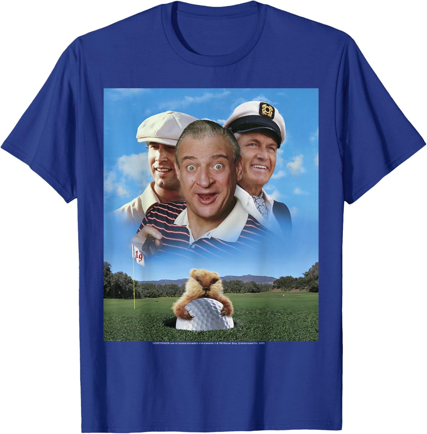 Caddyshack Group Shot Poster T-Shirt - T-Shirt | Royal