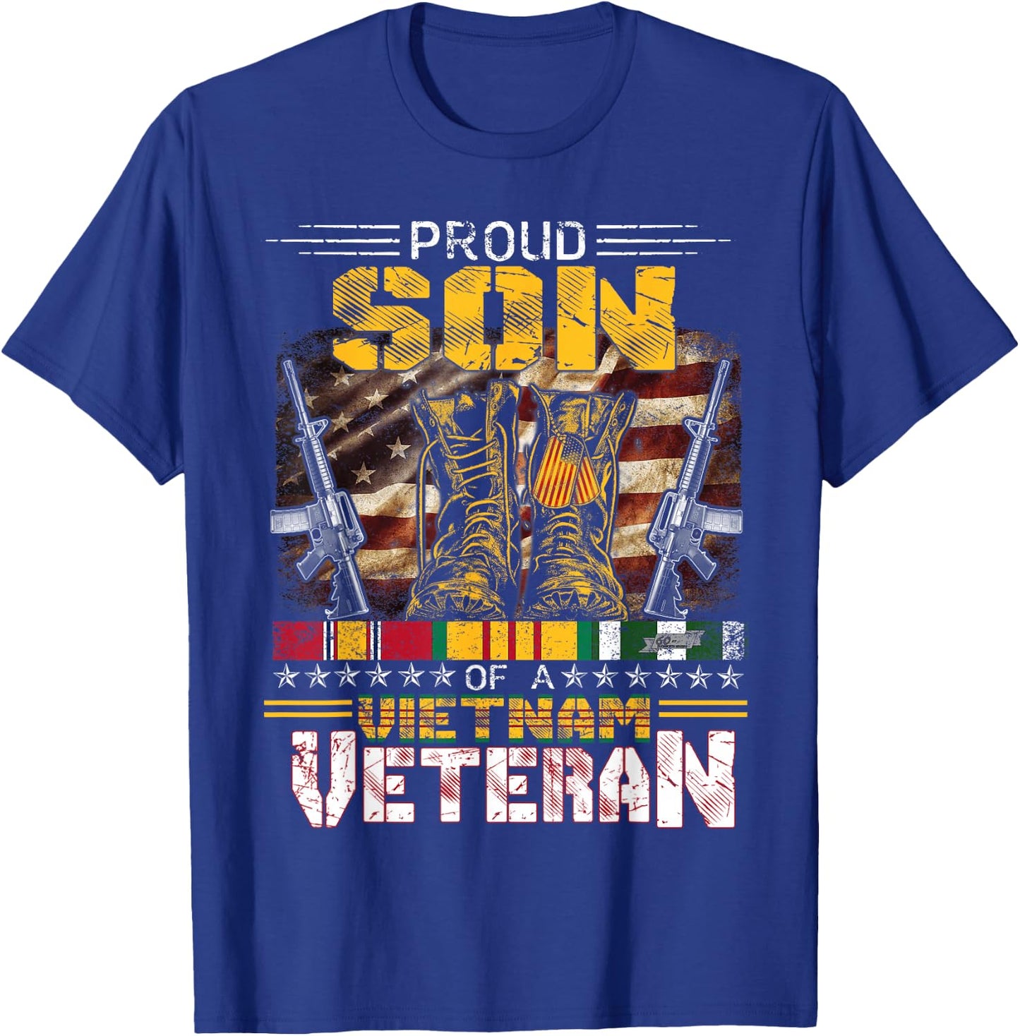 Proud Son Of A Vietnam Veteran Shirt | Vietnam War Vet T-Shirt - T-Shirt | Royal